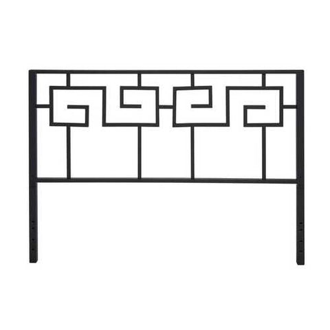 Image of King size Modern Meander Greek Spiral Headboard in Black Metal Finish