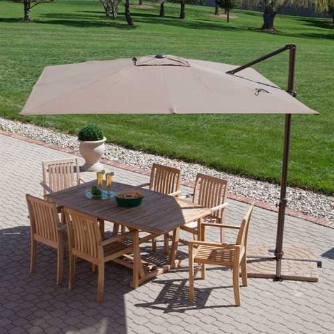 Image of Modern 8.5-Ft Offset Cantilever Square Patio Umbrella with Mocha Shade