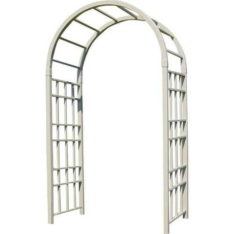 Image of Outdoor 7.5-Ft Mocha Vinyl Arched Arbor for Garden Made in USA