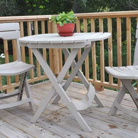 Image of Folding Patio Table in Desert Clay Color Outdoor Resin - Made in USA