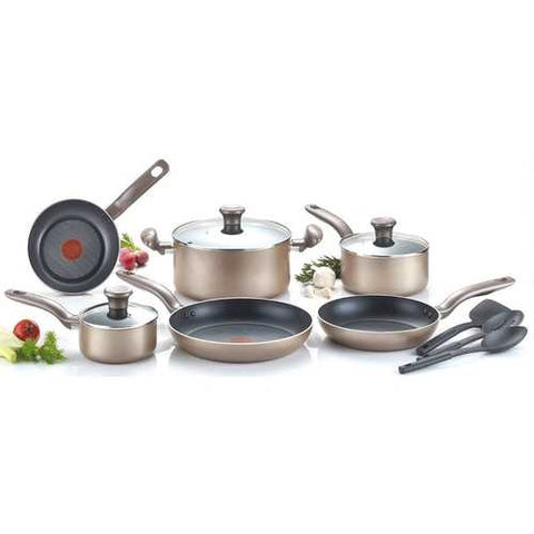 Image of 12-Piece Nonstick Dishwasher & Oven Safe Cookware Set in Bronze