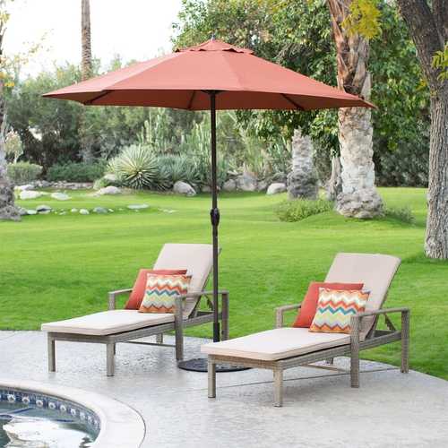 at home store patio umbrella 9-Ft Patio Umbrella in Terracotta with Metal Pole and Tilt Mechanism – Cozy Furniture Store