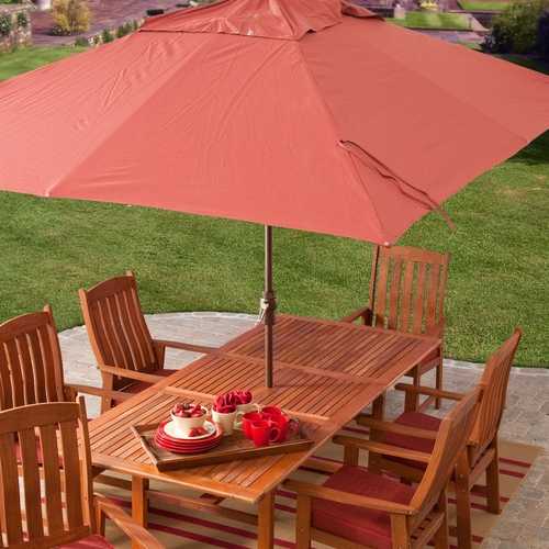 8 x 11-Ft Rectangle Patio Umbrella with Red Orange Terracotta Canopy Shade 8 x 11-Ft Rectangle Patio Umbrella with Red Orange Terracotta Canopy Shade