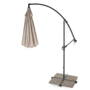 10 Foot Mocha Offset Patio Canopy Umbrella Rotates 360 Degrees