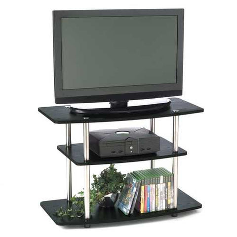 Image of 32-Inch Flat Screen TV Stand in Wood Grain Finish