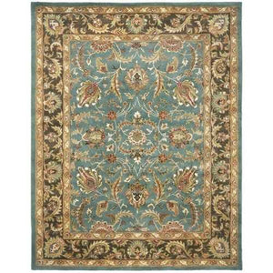 Handmade Heritage Blue/ Brown Wool Rug (9'6 x 13'6)