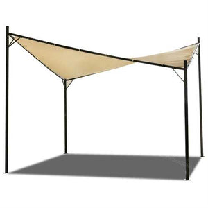 Modern Outdoor Steel Frame 12 x 12 Ft Gazebo with Beige Canopy