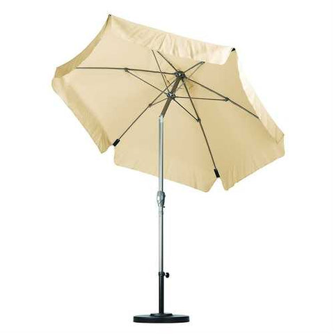 Image of Antique Beige 7.5 Foot Off-White Patio Umbrella with Push Button Tilt and Metal Pole