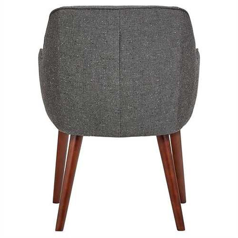 Image of Modern Mid-Century Style Dining Accent Chair in Ash Gray Upholstered Fabric