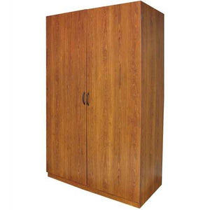 Wardrobe Cabinet Bedroom Organizer Storage Closet in Brown Wood Finish