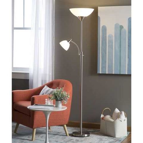 Image of Modern 71-inch High Floor Lamp with Gooseneck Reading Light