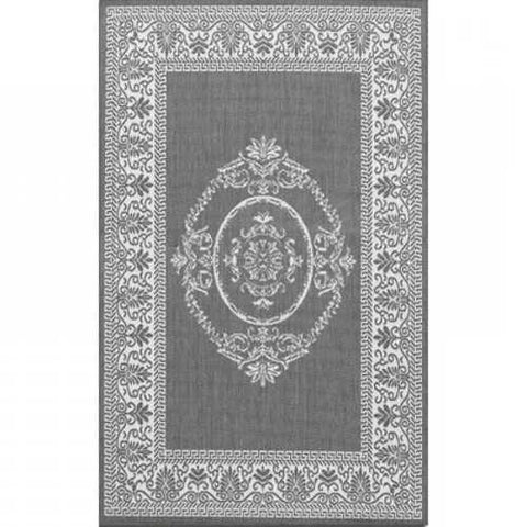 Image of 5'10 x 9'2 Grey White Medallion Indoor Outdoor Area Rug