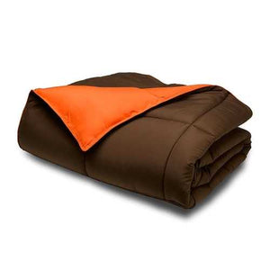 King/CAL King size 3-Piece Brown Orange Microfiber Comforter Set with 2 Shams