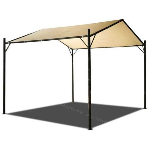 Image of Outdoor Patio Steel Frame 10 x 10 Ft Gazebo Carport with Beige Canopy