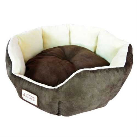 Image of Mocha Beige Round Oval Pet Bed for Small Dogs or Cats