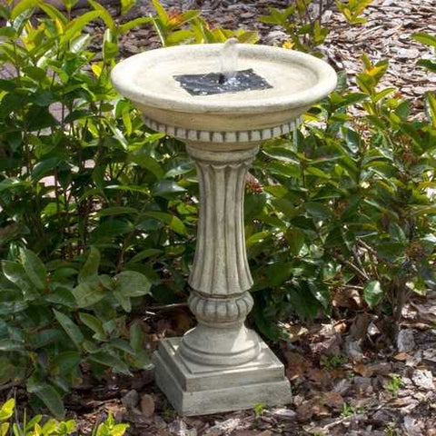 Image of Outdoor Resin Stone Solar Bird Bath Fountain