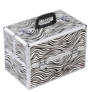 Portable Jewelry Box Makeup Storage Case Organizer in Zebra