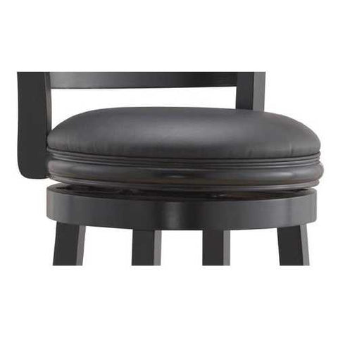 Image of Black 29-inch Swivel Seat Barstool with Faux Leather Cushion Seat