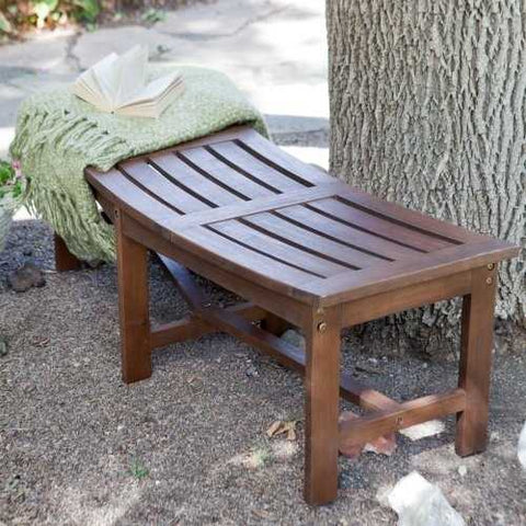 Image of Curved Outdoor Backless Garden Bench for Around Fire Pit or Tree