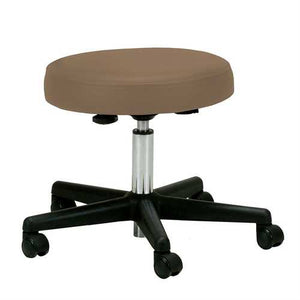 Adjustable Height Pneumatic Rolling Stool with Latte Brown Padded Seat by Earthlite Massage