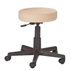 Adjustable Height Pneumatic Rolling Stool with Beige Padded Seat by Earthlite Massage