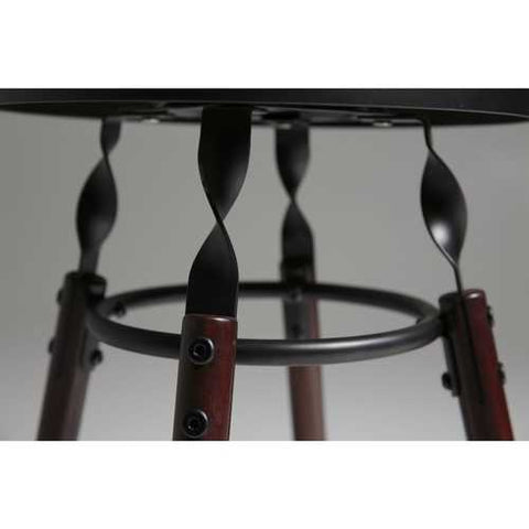 Image of Dark Cherry Finish Wood Barstool with 30-inch High Seat