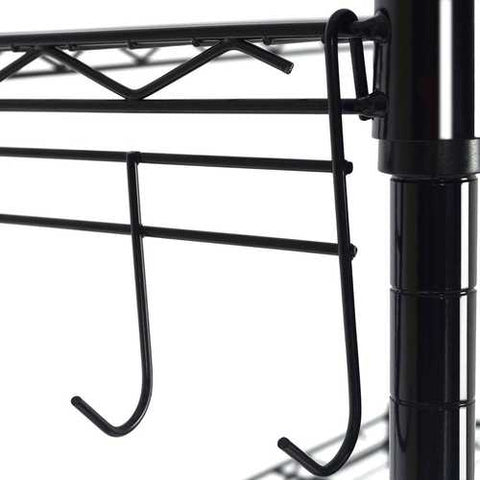 Image of Black Metal 5-Tier Bakers Rack Kitchen Storage Shelving Unit