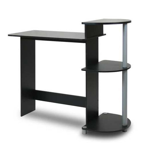 Image of Contemporary Computer Desk in Black and Grey Finish