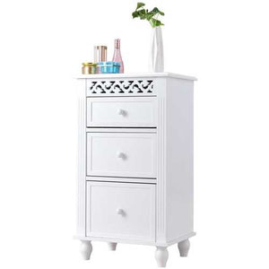 White 3-Drawer Bathroom Floor Linen Cabinet