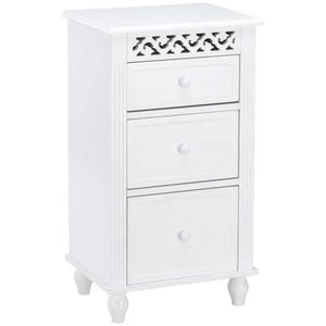 White 3-Drawer Bathroom Floor Linen Cabinet