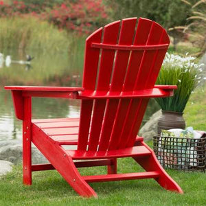 Outdoor Patio Seating Garden Adirondack Chair in Red Heavy Duty Resin