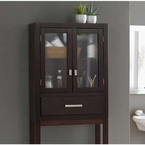 Image of Espresso Modern Bathroom Over the Toilet Space Saver Cabinet