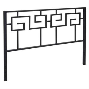 King size Modern Meander Greek Spiral Headboard in Black Metal Finish