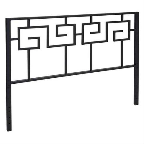 Image of King size Modern Meander Greek Spiral Headboard in Black Metal Finish