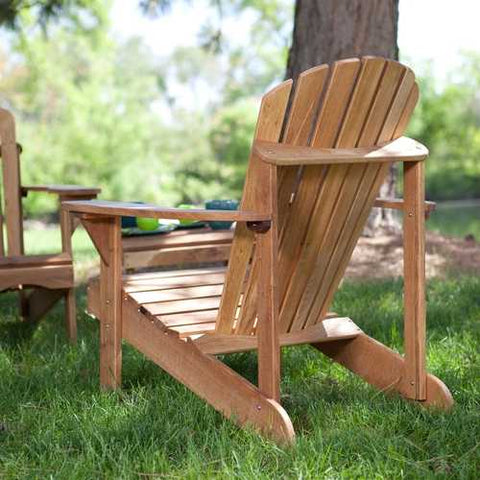 Image of Solid Oak Wood Adirondack Chair with Linseed Oil Finish