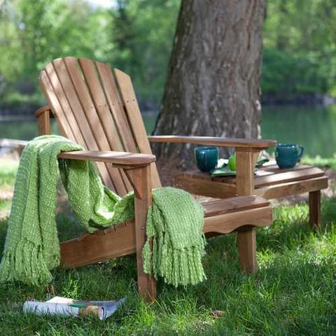 Image of Solid Oak Wood Adirondack Chair with Linseed Oil Finish