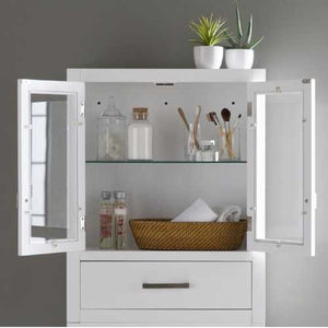 White Modern Bathroom Over the Toilet Space Saver Cabinet