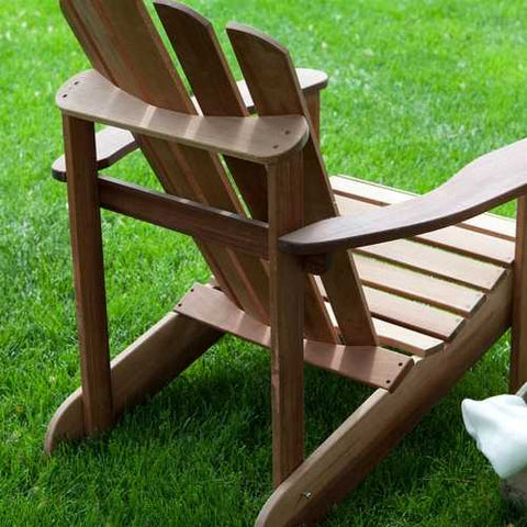 Image of Ergonomic Outdoor Patio Adirondack Chair in Red Shorea Wood