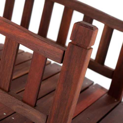 Image of 4-Ft Garden Bridge in Red Shorea Wood with Protective Oil Finish