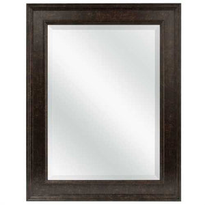 Beveled Rectangular Bathroom Vanity Mirror with Bronze Finish Frame