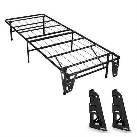 Image of Twin size Metal Platform Bed Frame with 2 Headboard Brackets