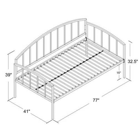 Image of Twin size Modern Black Metal Daybed for Bedroom or Living Room