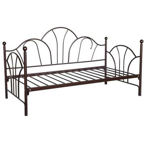 Image of Twin size Day Bed Frame with Slats in Bronze Metal Finish