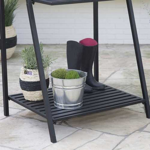 Image of Modern Potting Bench Garden Table Outdoor Bakers Rack Shelving Unit