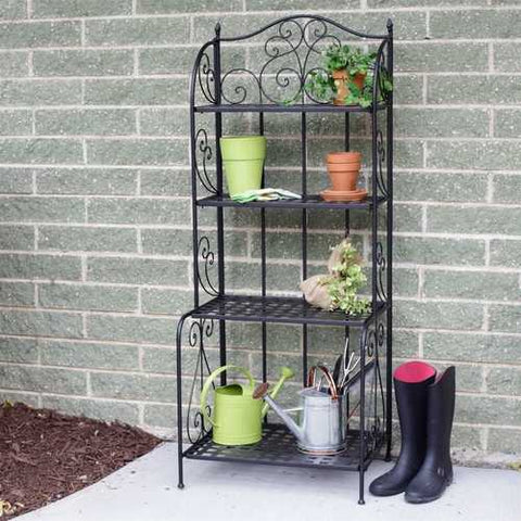 Image of Outdoor / Indoor Durable Metal Bakers Rack Potting Bench Garden Shelving Unit