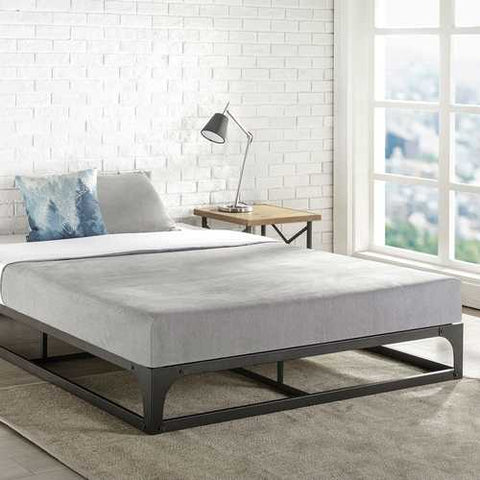 Image of Full size Modern Low Profile Heavy Duty Metal Platform Bed Frame