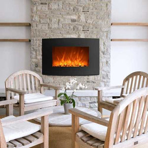 Curved Wall Mount 35-inch Electric Fireplace Heater