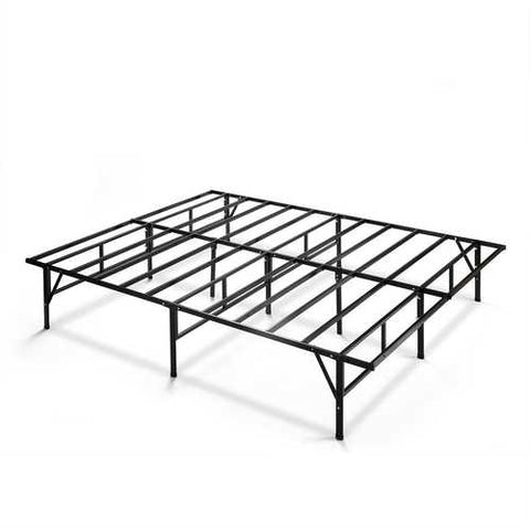 Image of Queen size Sturdy Black Metal Platform Bed Frame