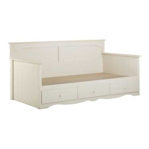 Twin size Country Style White Wood Daybed with 3 Storage Drawers