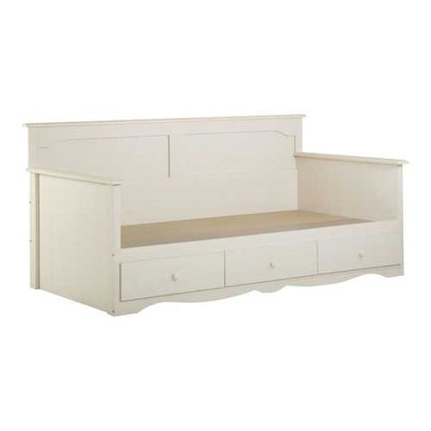 Image of Twin size Country Style White Wood Daybed with 3 Storage Drawers